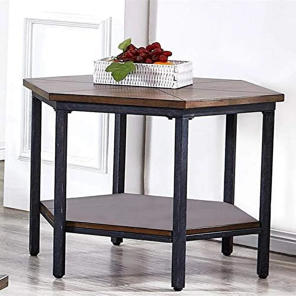 Metal Hexagon End Table G23162