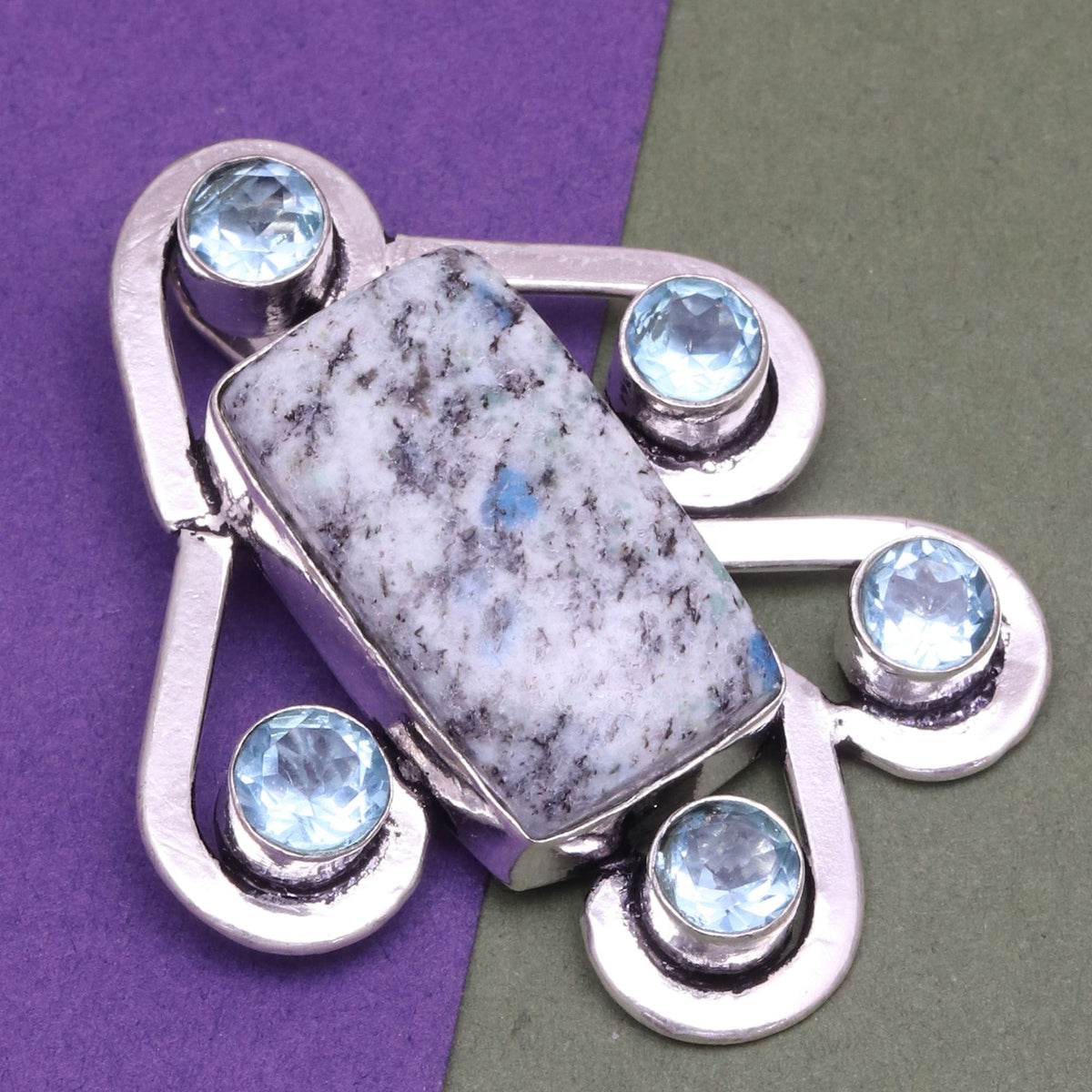 Handmade 925 Silver Jasper Gemstone Necklace B88802