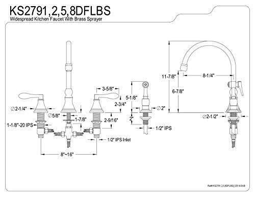8 inch Satin Nickel Kitchen Faucet with Brass Sprayer K71162