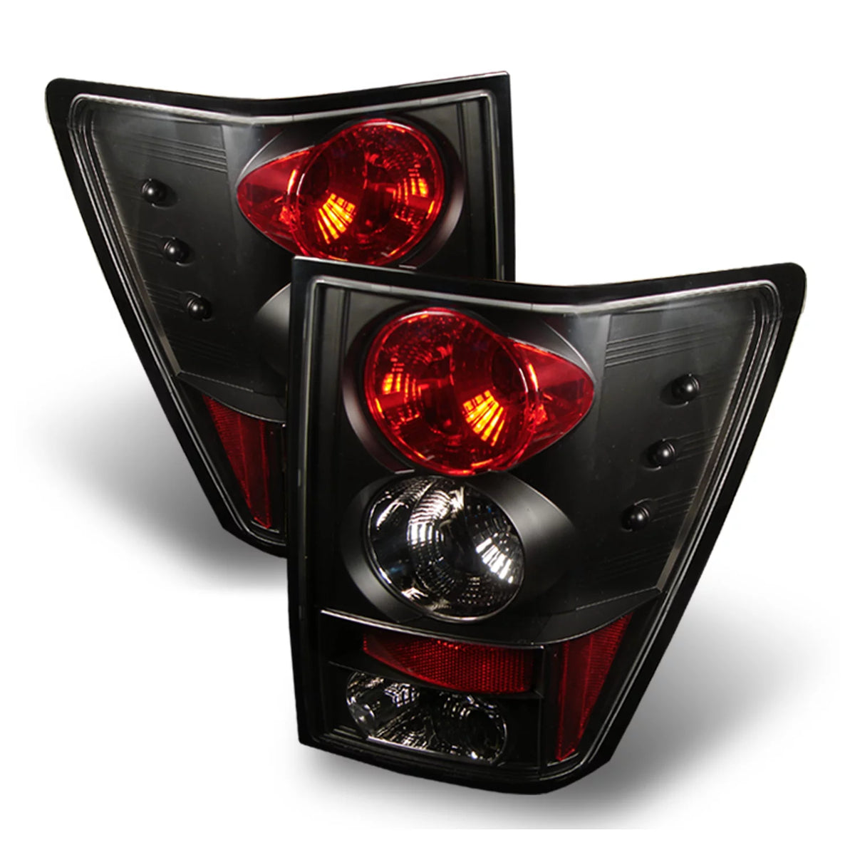 Black LED Projector Headlights + Tail Brake Lamp Pair H93143