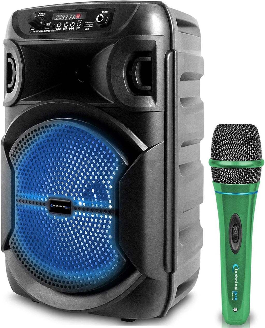 8 Inch Bluetooth Speaker with Woofer and Tweeter, Black Q968098