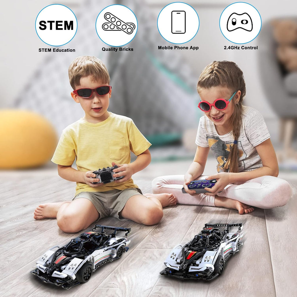 Rechargeable RC & APP Controlled Model Car Building Kit U21412
