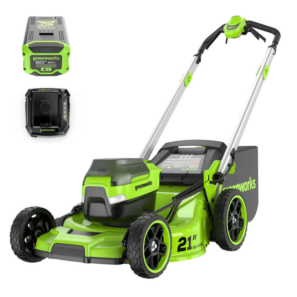 60V 21 Self Propelled Lawn Mower with 8.0 Ah Battery & Rapid Charger E9709