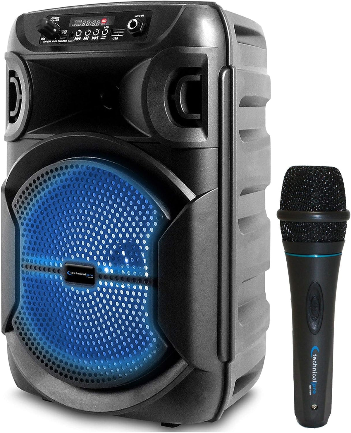 8 Inch Bluetooth Speaker with Woofer and Tweeter, Black Q968098