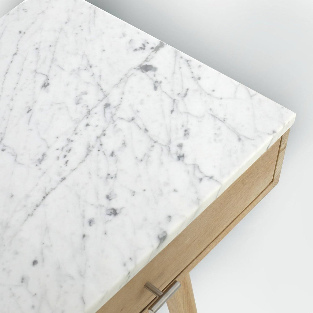 Black Marble White Writing Desk R7869